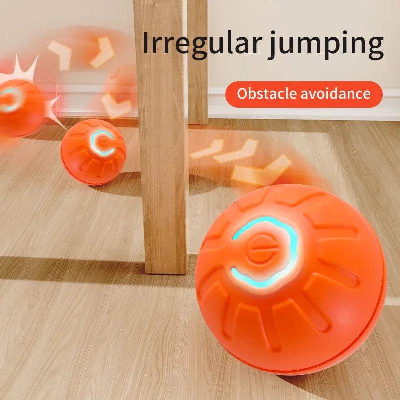 Orangefarbener SmartBounce™ interaktiver Hundeball mit spiralförmiger Mitte und strahlenförmigen Rillen