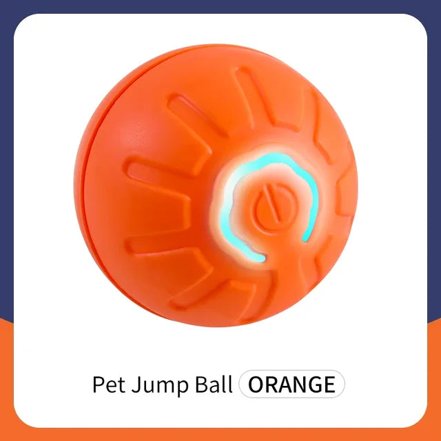 Orangefarbener SmartBounce™ interaktiver Hundeball mit radialen Rillen und türkisfarbenem Kreisdetail